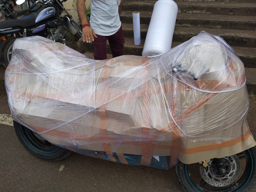 Bike securely protected for transportation
